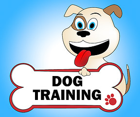 Image showing Dog Training Represents Pups Purebred And Teach