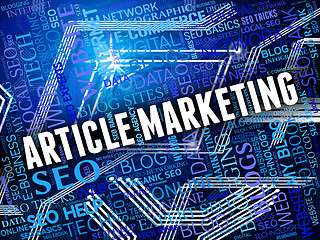 Image showing Article Marketing Indicates Search Engine And Commerce