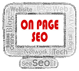 Image showing On Page Seo Indicates Search Engine And Content