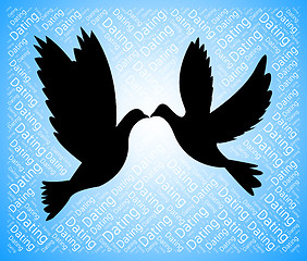 Image showing Dating Doves Represents Online Dates And Love