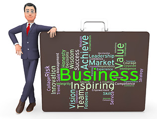 Image showing Business Words Represents E-Commerce Wordcloud And Businesses