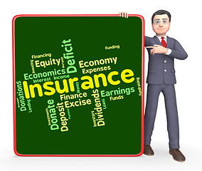 Image showing Insurance Word Represents Financial Words And Contracts