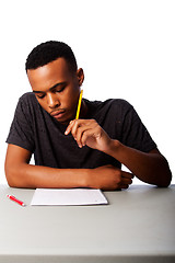 Image showing Student concentrating for test exam