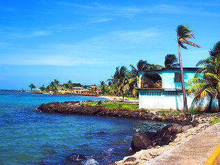 Image showing old hotel  beach North End Big Corn Island Nicaragua Central Ame