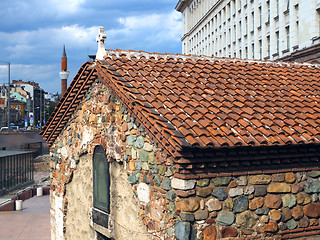 Image showing historic church with mosque in background Sofia Bulgaria Europe