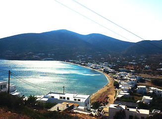 Image showing Platys Gialos beach hotels Sifnos Cyclades Greek Island Greece 