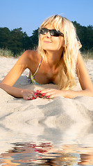 Image showing beach blonde girl