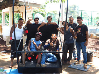 Image showing editorial workers posing in park Corn Island Nicaragua