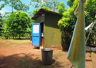 Image showing common one room sheet metal zinc house Big Corn Island Nicaragua