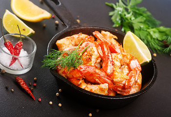 Image showing fried shrimps