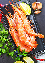 Image showing boiled shrimps