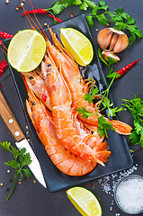 Image showing boiled shrimps