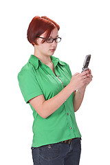 Image showing Girl with mobile phone