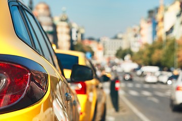 Image showing Taxi cars on the street