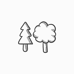 Image showing Trees sketch icon.