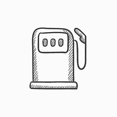 Image showing Gas station sketch icon.