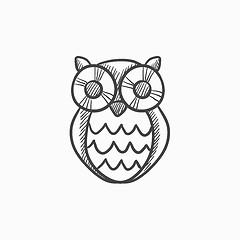 Image showing Owl sketch icon.