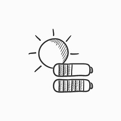 Image showing Solar energy sketch icon.