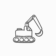 Image showing Excavator sketch icon.