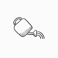 Image showing Watering can sketch icon.