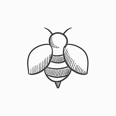 Image showing Bee sketch icon.