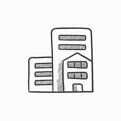 Image showing Residential buildings sketch icon.