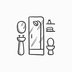 Image showing Bathroom sketch icon.