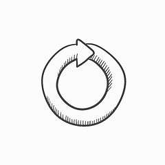 Image showing Circular arrow sketch icon.