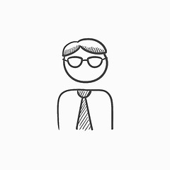 Image showing Businessman sketch icon.