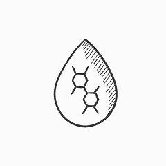 Image showing Oil drop sketch icon.