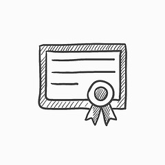 Image showing Certificate sketch icon.