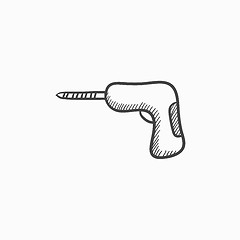 Image showing Hammer drill sketch icon.