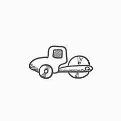Image showing Road roller sketch icon.