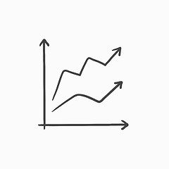 Image showing Growth graph sketch icon.