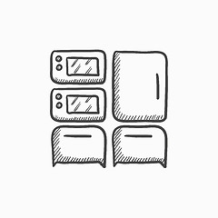 Image showing Household appliances sketch icon.