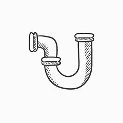 Image showing Water pipeline sketch icon.