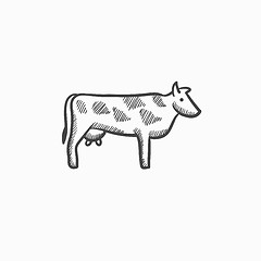 Image showing Cow sketch icon.