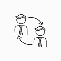 Image showing Staff turnover sketch icon.