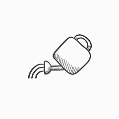 Image showing Watering can sketch icon.