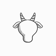 Image showing Cow head sketch icon.