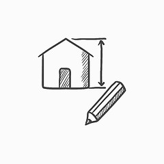 Image showing House design sketch icon.