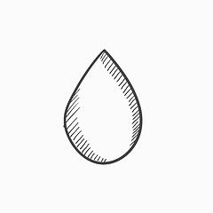 Image showing Water drop sketch icon.