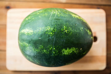 Image showing close up of watermelon on cutting board