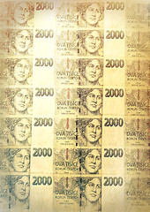 Image showing czech banknotes crowns background