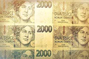 Image showing czech banknotes crowns background