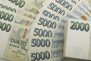 Image showing czech banknotes crowns background