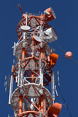 Image showing Radio technology tower on the island