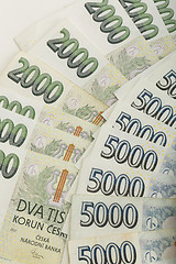 Image showing czech banknotes crowns background