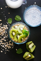 Image showing milk with chia seeds