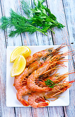 Image showing boiled shrimps